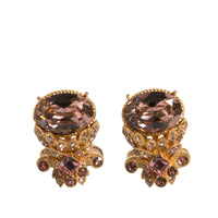 Dolce & Gabbana Gold Tone 925 Sterling Silver Crystal Cufflink