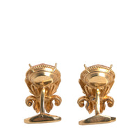 Dolce & Gabbana Gold Tone 925 Sterling Silver Crystal Cufflink