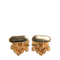 Dolce & Gabbana Gold Tone 925 Sterling Silver Crystal Cufflink