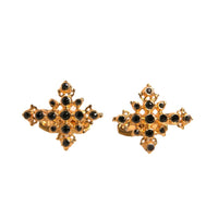 Dolce & Gabbana Gold Tone Brass Cross Crystal Cufflink