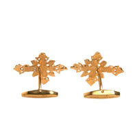 Dolce & Gabbana Gold Tone Brass Cross Crystal Cufflink