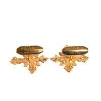 Dolce & Gabbana Gold Tone Brass Cross Crystal Cufflink