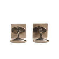 Dolce & Gabbana Silver Plated Brass Pin Crystal Cufflinks