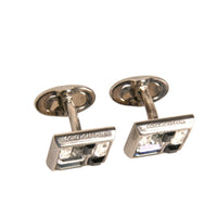 Dolce & Gabbana Silver Plated Brass Pin Crystal Cufflinks