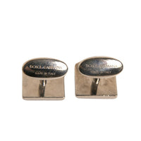 Dolce & Gabbana Silver Plated Brass Pin Crystal Cufflinks