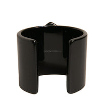 Dolce & Gabbana Black Plastic Heart Crystals Women Bangle Bracelet