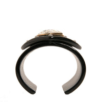 Dolce & Gabbana Black Plastic Heart Crystals Women Bangle Bracelet