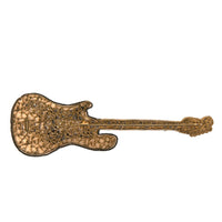 Dolce & Gabbana Gold Brass Beaded Guitar Pin Brooch