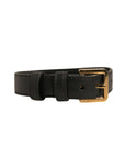 Dolce & Gabbana Black Textured Leather Gold Tone Metal Buckle Armband