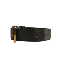 Dolce & Gabbana Black Textured Leather Gold Tone Metal Buckle Armband