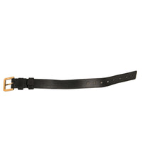 Dolce & Gabbana Black Textured Leather Gold Tone Metal Buckle Armband