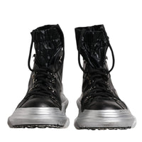 Dolce & Gabbana Black Nylon Galileo High Top Sneakers Shoes