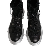 Dolce & Gabbana Black Nylon Galileo High Top Sneakers Shoes