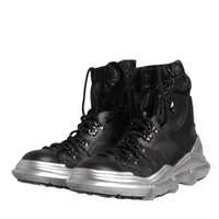 Dolce & Gabbana Black Nylon Galileo High Top Sneakers Shoes