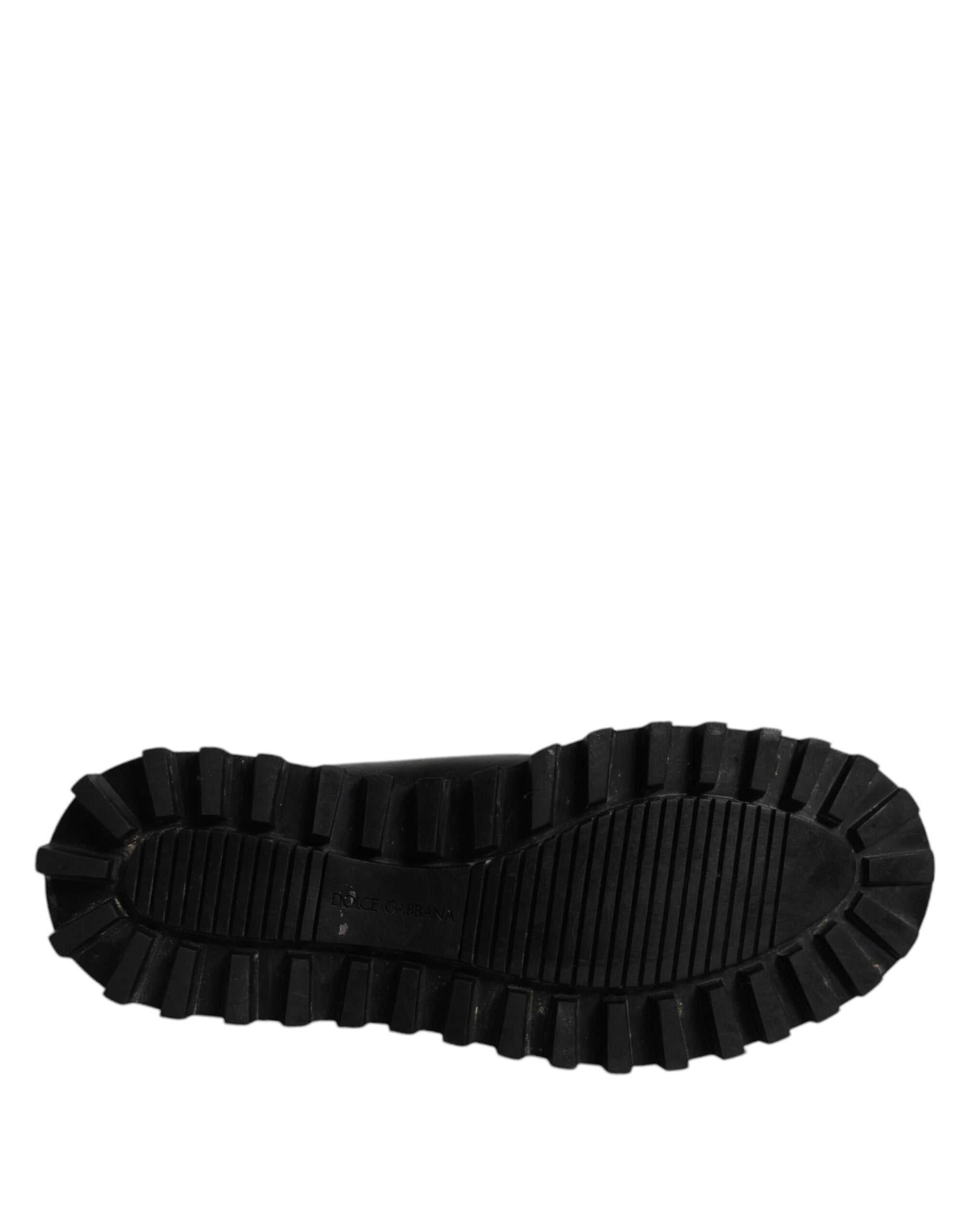 Dolce &amp; Gabbana Black DG Logo Horse Sock Ankle Boots Shoes