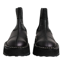 Dolce & Gabbana Black Chelsea Boots Leather Slip On Shoes