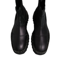 Dolce & Gabbana Black Chelsea Boots Leather Slip On Shoes