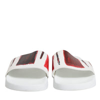 Dolce & Gabbana White Leather Slides Sandals Beachwear Shoes