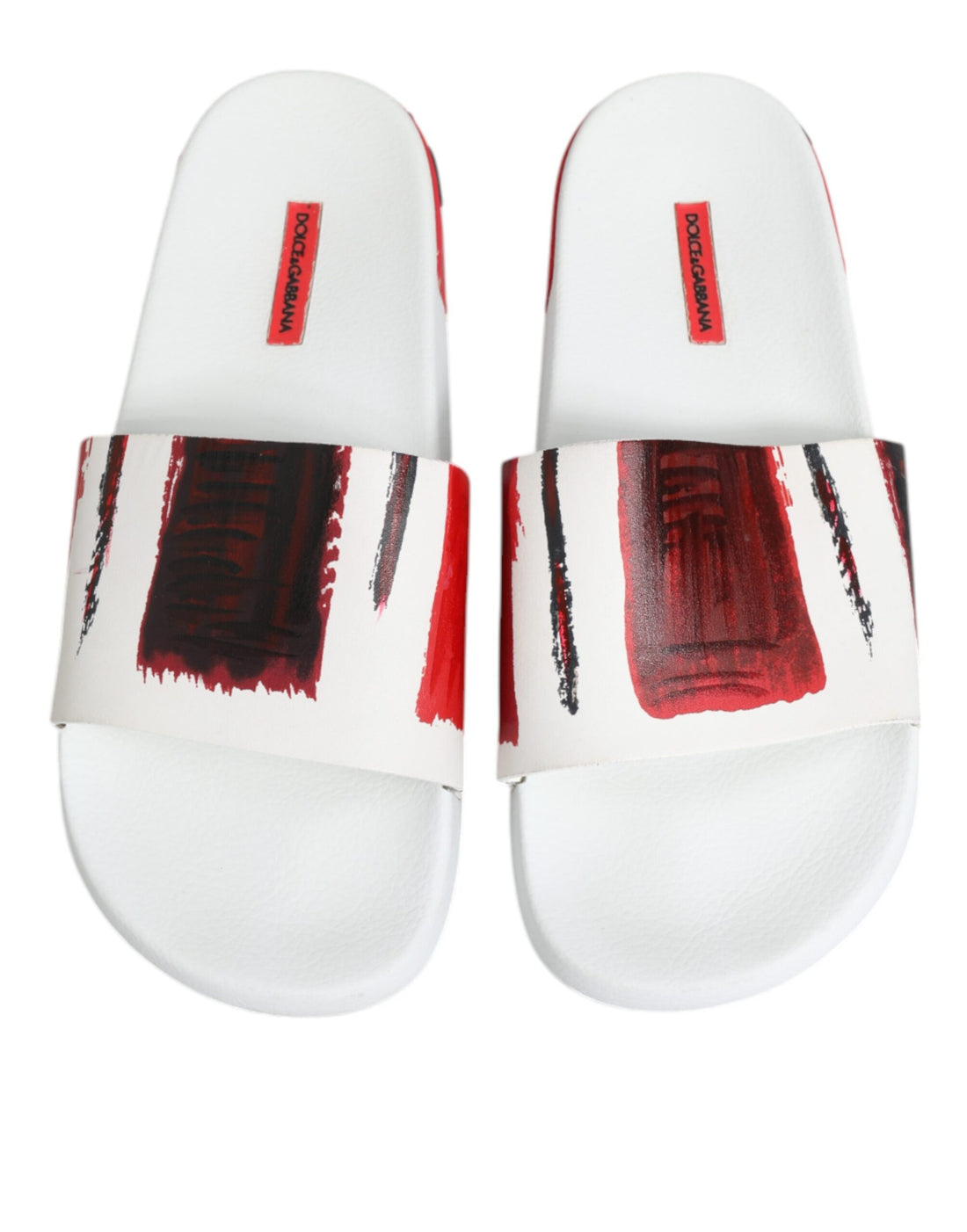 Dolce & Gabbana White Leather Slides Sandals Beachwear Shoes