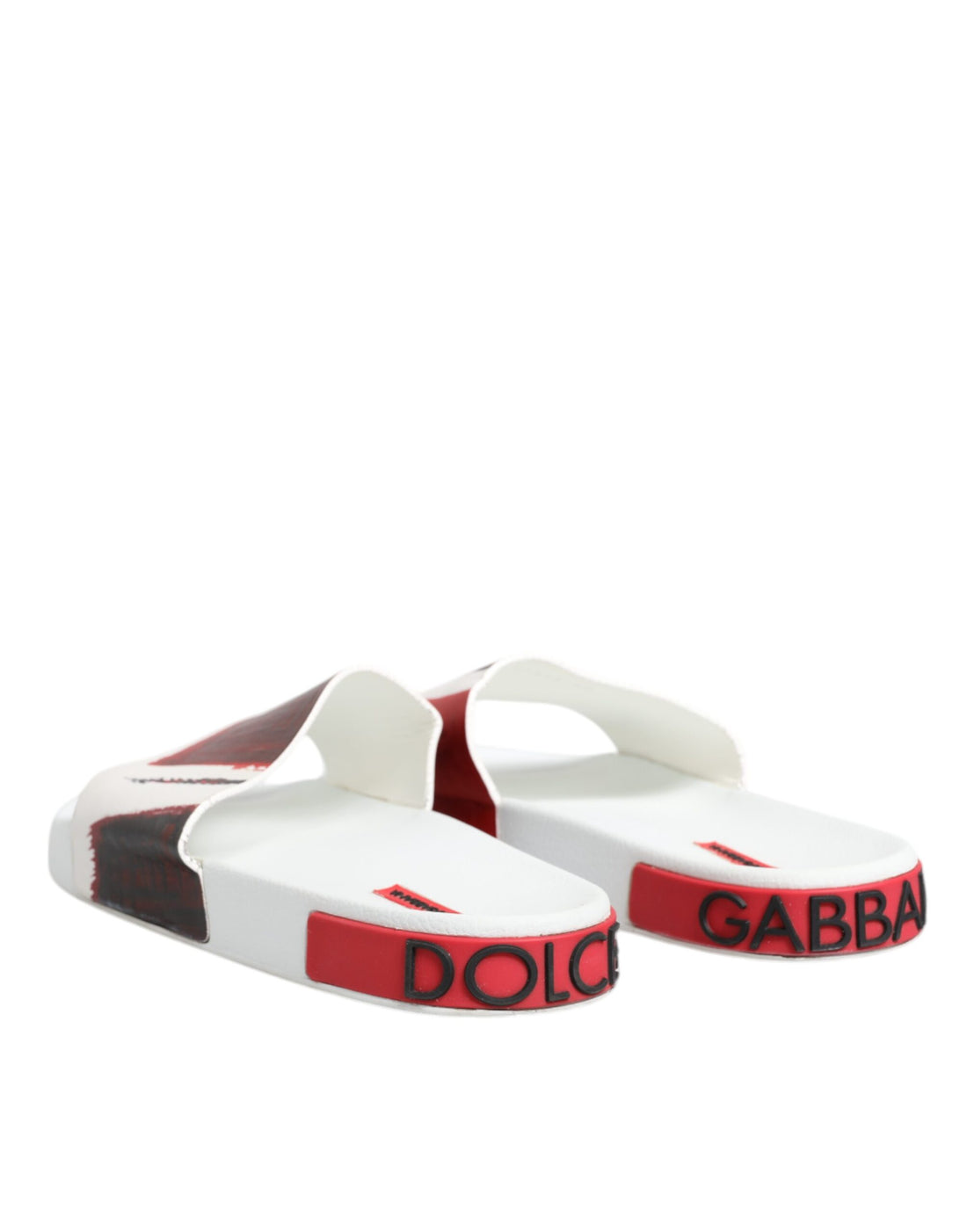 Dolce & Gabbana White Leather Slides Sandals Beachwear Shoes