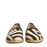 Dolce & Gabbana Black White Stripes Slip On Espadrille Shoes