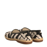 Dolce & Gabbana Black White Stripes Slip On Espadrille Shoes