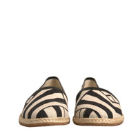 Dolce & Gabbana Black White Stripes Slip On Espadrille Shoes