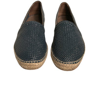 Dolce & Gabbana Blue Woven Leather Buffalo Espadrille Shoes