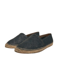 Dolce & Gabbana Blue Woven Leather Buffalo Espadrille Shoes