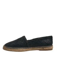 Dolce & Gabbana Blue Woven Leather Buffalo Espadrille Shoes