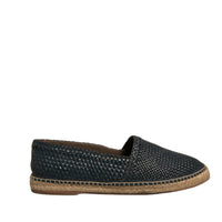 Dolce & Gabbana Blue Woven Leather Buffalo Espadrille Shoes