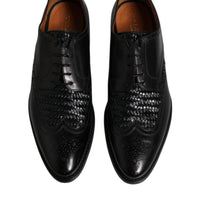 Dolce & Gabbana Black Leather Derby Wingtip Lace Up Formal Dress Shoes