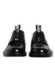 Dolce & Gabbana Black Patent Leather Derby Lace Up Formal Dress Shoes