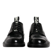 Dolce & Gabbana Black Patent Leather Derby Lace Up Formal Dress Shoes