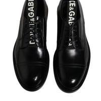 Dolce & Gabbana Black Patent Leather Derby Lace Up Formal Dress Shoes