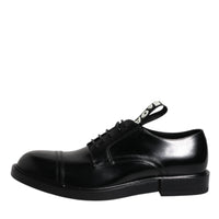 Dolce & Gabbana Black Patent Leather Derby Lace Up Formal Dress Shoes