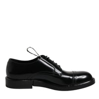 Dolce & Gabbana Black Patent Leather Derby Lace Up Formal Dress Shoes