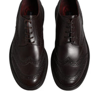 Dolce & Gabbana Brown Leather Derby Wingtip Lace Up Formal Dress Shoes