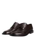 Dolce & Gabbana Brown Leather Derby Wingtip Lace Up Formal Dress Shoes