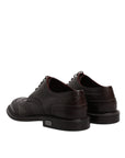 Dolce & Gabbana Brown Leather Derby Wingtip Lace Up Formal Dress Shoes