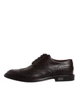 Dolce & Gabbana Brown Leather Derby Wingtip Lace Up Formal Dress Shoes