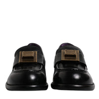 Dolce & Gabbana Black Leather Slip On Formal Mocassin Shoes