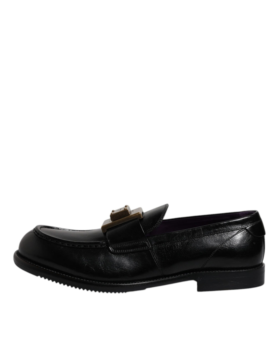 Dolce & Gabbana Black Leather Slip On Formal Mocassin Shoes