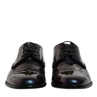 Dolce & Gabbana Multicolor Peacock Patent Leather Derby Men Dress Shoes