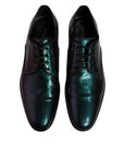 Dolce & Gabbana Multicolor Peacock Patent Leather Derby Men Dress Shoes