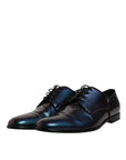 Dolce & Gabbana Multicolor Peacock Patent Leather Derby Men Dress Shoes