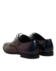 Dolce & Gabbana Multicolor Peacock Patent Leather Derby Men Dress Shoes