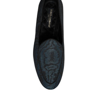 Dolce & Gabbana Blue Black Flats Men Loafers Dress Shoes