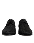 Dolce & Gabbana Black Jacquard Lace Up Derby Dress Shoes
