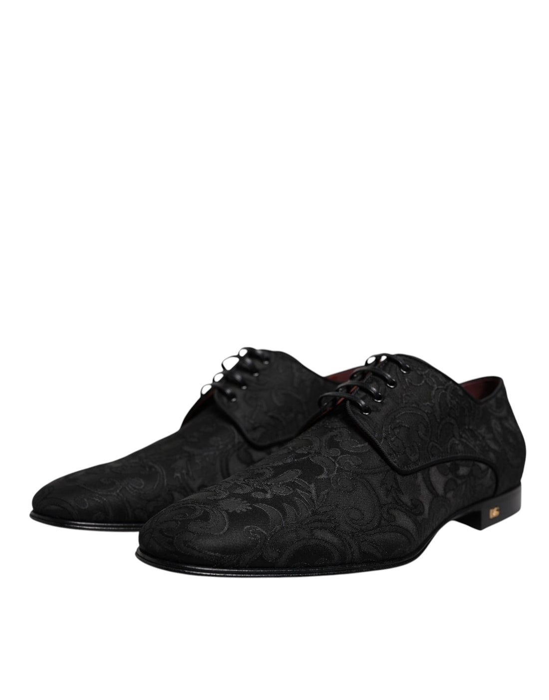 Dolce & Gabbana Black Jacquard Lace Up Derby Dress Shoes